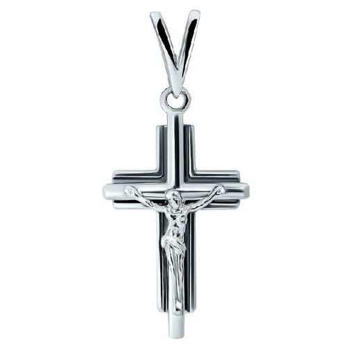 Крестик Золотник, серебро, 925 проба, родирование - изображение №1