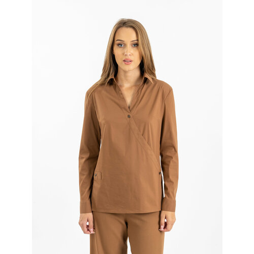 Блуза  ЭНСО, коричневый - изображение №1