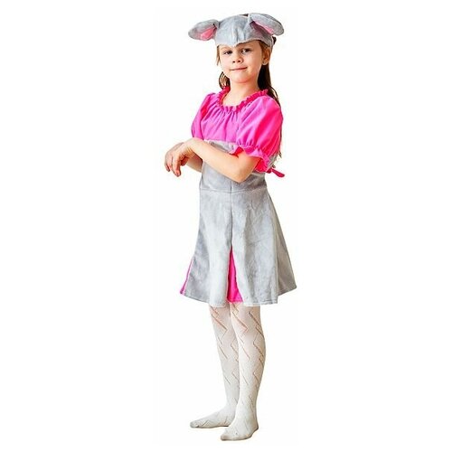 Карнавальный костюм "Мышь", 5-7 лет, Бока (серый/розовый/серый-розовый) - изображение №1