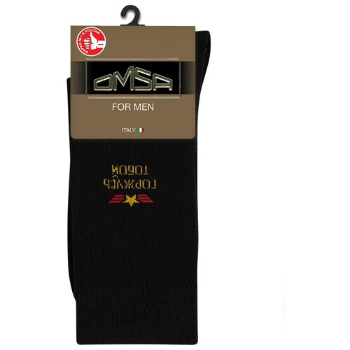 Мужские носки Omsa, 1 пара, классические, нескользящие, черный - изображение №1