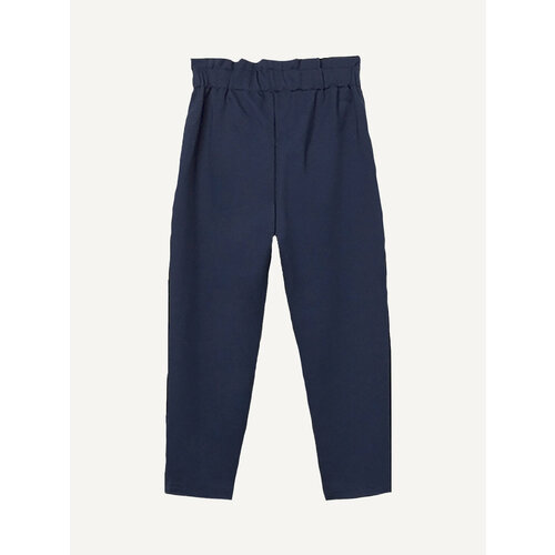 Школьные брюки дудочки Bell Bimbo демисезонные, классический стиль, пояс на резинке, карманы, синий