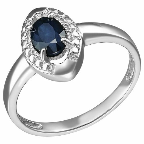 Кольцо, серебро, 925 проба, родирование, серебряный, синий (синий/серебристый)