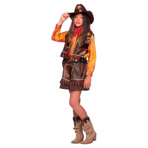Детский костюм "Ковбой" для девочки (5769) 104 см (коричневый)
