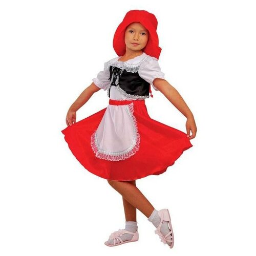 Карнавальный костюм "Красная шапочка" шапка, блузка, юбка, рост 134 2717553 (красный/мультицвет)