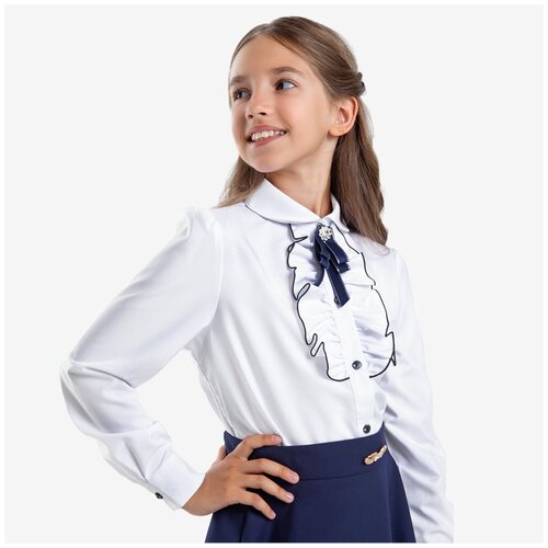 Школьная рубашка Kapika, белый (белый/бежевый-белый) - изображение №1