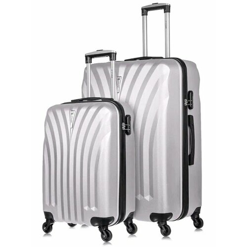 Комплект чемоданов L'case Phuket, 2 шт., 133 л, серый