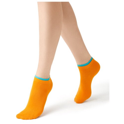 Женские носки MiNiMi укороченные, черный (черный/желтый/бирюзовый/белый) - изображение №1