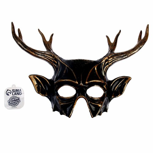 Карнавальная маска "Рога" (черный)