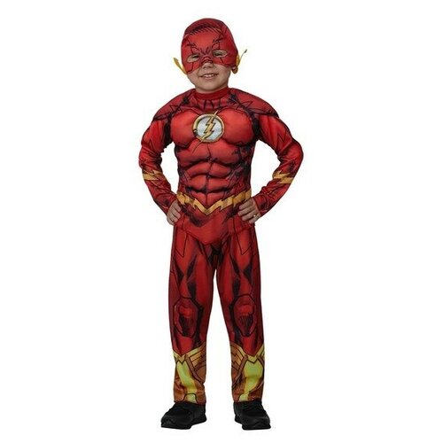 Карнавальный костюм "Флэш" с мускулами Warner Brothers р.122-64 (красный/мультицвет)