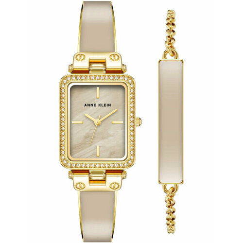 Наручные часы ANNE KLEIN Наручные часы Anne Klein 3898, золотой, бежевый (серый/бежевый/золотистый)