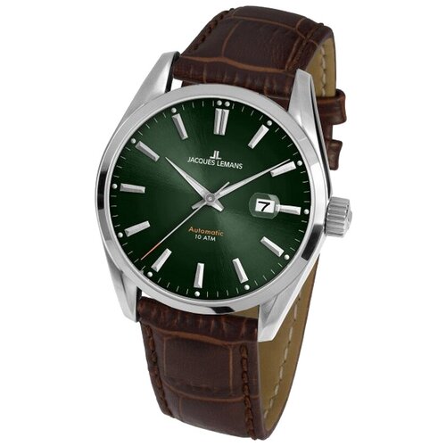 Наручные часы JACQUES LEMANS Classic 1-1846C, коричневый, зеленый (коричневый/зеленый/серебристый/стальной)
