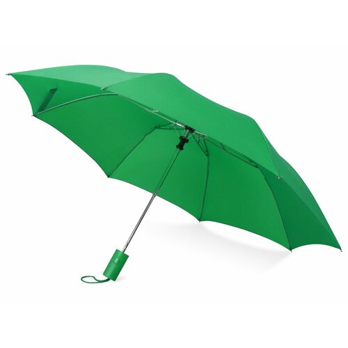 Зонт полуавтомат, 2 сложения, чехол в комплекте, для женщин, зеленый - изображение №1