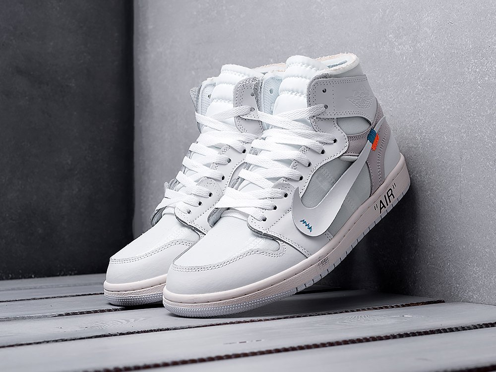 Кроссовки Nike Air Jordan 1 x Off-White (белый) - изображение №1