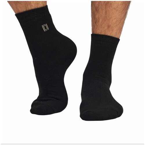 Мужские носки ШАГ +, 3 пары, высокие, нескользящие, махровые, черный