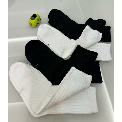 Носки , 4 пары, белый, черный (черный/белый) - изображение №1