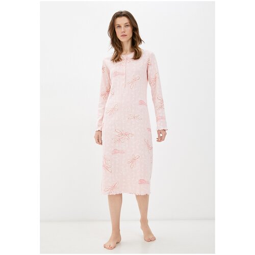 Платье La Pastel, длинный рукав, трикотажная, 46, розовый (розовый/светло-розовый)