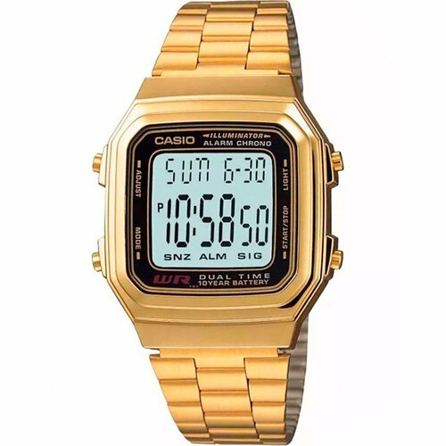 Наручные часы CASIO Часы Casio A-178WGA-1A, золотой, серый (серый/золотистый)