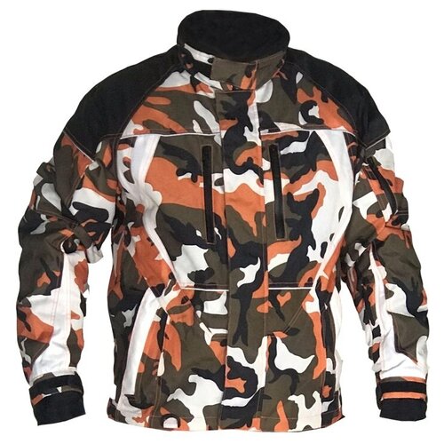 Куртка Motocycletto, средней длины, силуэт свободный, водонепроницаемая, ветрозащитная, утепленная, внутренние карманы, мультиколор (черный/оранжевый/белый)