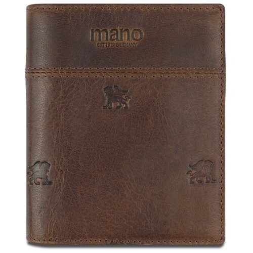 Бумажник Mano, фактура тиснение, коричневый