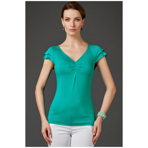 Блуза  Арт-Деко, зеленый (зеленый/фуксия) - изображение №1
