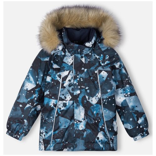 Куртка Reima, демисезон/зима, съемный капюшон, регулируемый капюшон, манжеты, карманы, мембрана, съемный мех, синий
