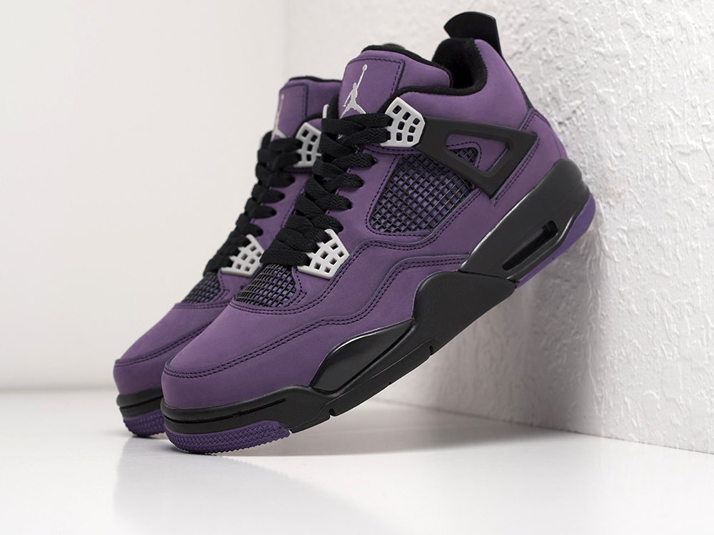 Кроссовки Nike x Travis Scott Air Jordan 4 (фиолетовый) - изображение №1