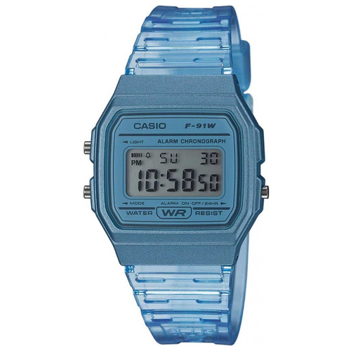 Наручные часы CASIO Collection Японские наручные часы CASIO COLLECTION F-91WS-2D, синий, голубой (синий/голубой)