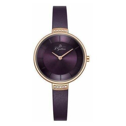 Наручные часы F.Gattien Часы наручные женские F.Gattien 2328-1111ф Гарантия 1 год, фиолетовый, золотой (фиолетовый/золотистый)