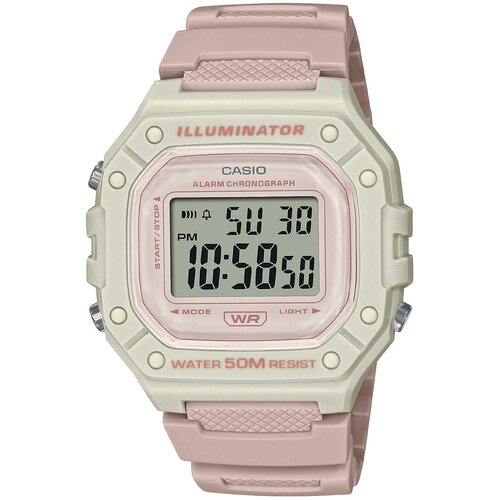 Наручные часы CASIO Collection Наручные часы Casio Collection W-218HC-4A2, розовый, мультиколор (черный/розовый/бежевый/коралловый/белый/мультицвет)