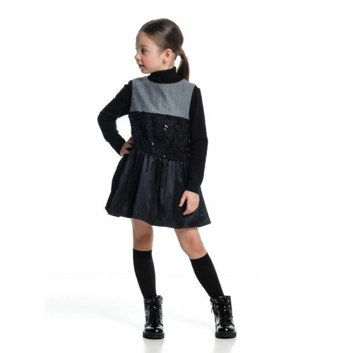 Платье Mini Maxi, хлопок, однотонное, черный