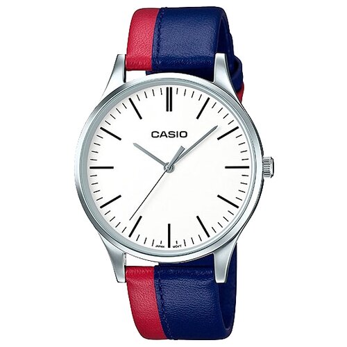 Наручные часы CASIO Collection Men MTP-E133L-2E, серебряный, белый (синий/красный/серебристый/белый)