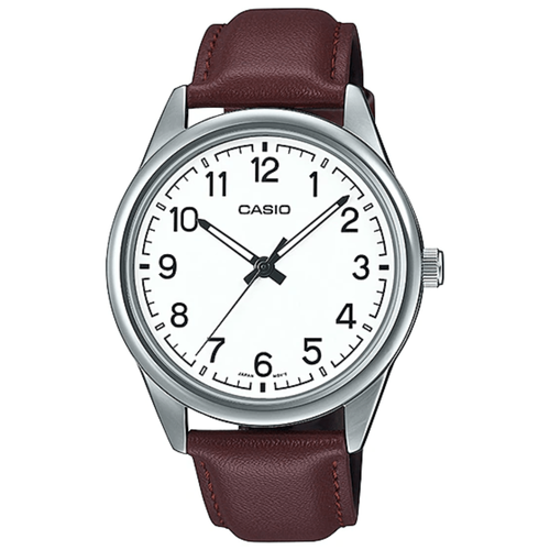 Наручные часы CASIO Collection Японские наручные часы Casio Collection MTP-V005L-7B4, белый, мультиколор (черный/коричневый/серебристый/белый/мультицвет/хром) - изображение №1
