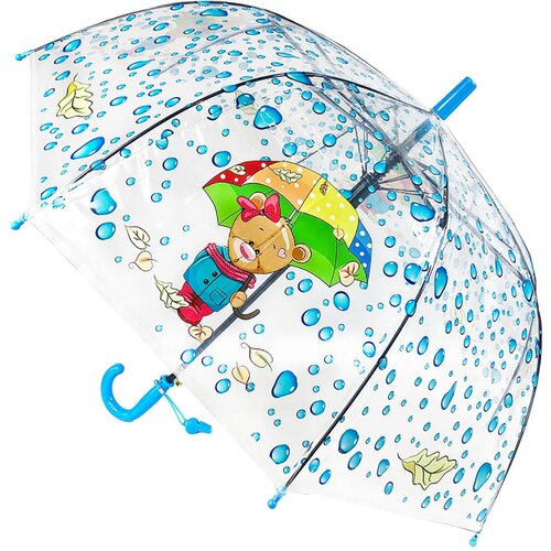 Зонт-трость Meddo, бесцветный (голубой/бесцветный)