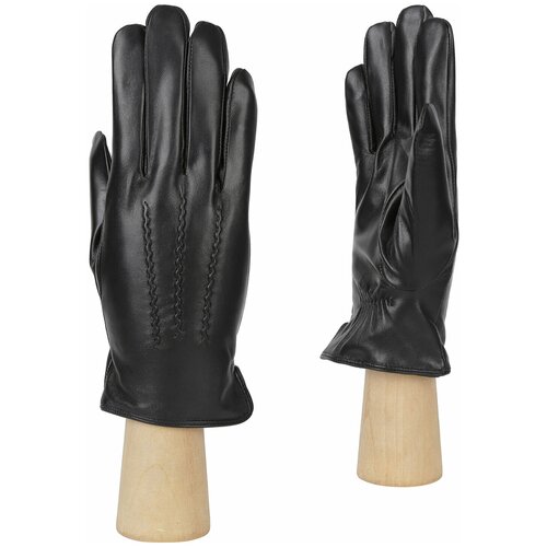 Мужские демисезонные утепленные перчатки FABRETTI из натуральной кожи (черный)