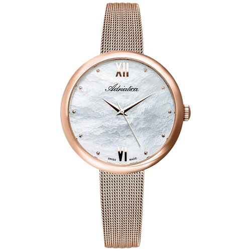 Наручные часы Adriatica 3632.918FQ, золотой, розовый (розовый/золотистый)