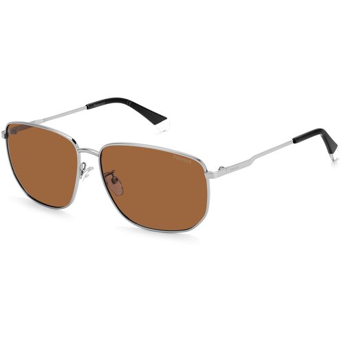 Солнцезащитные очки Polaroid, коричневый, серый (серый/коричневый/серебристый)