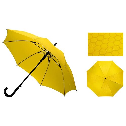 Зонт-трость полуавтомат, купол 101 см., желтый