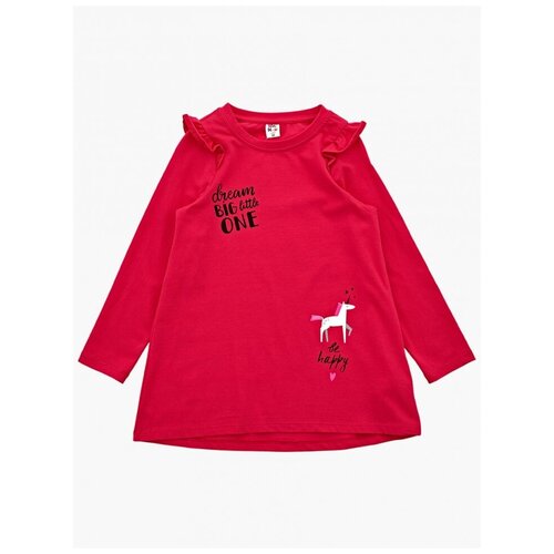 Платье Mini Maxi, хлопок, трикотаж, красный (красный/розовый)