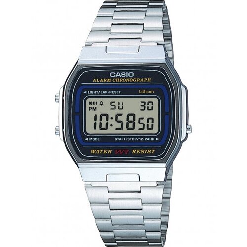 Наручные часы CASIO Vintage Наручные часы Casio A164WA-1VES, серебряный, синий (черный/синий/серебристый/стальной)
