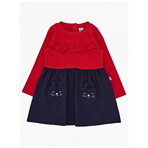 Платье Mini Maxi, хлопок, трикотаж, красный, синий (синий/красный)