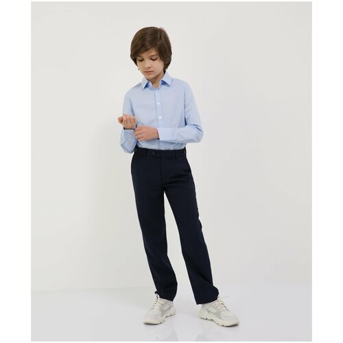 Школьные брюки Gulliver, классический стиль, карманы, синий