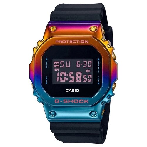Наручные часы CASIO G-Shock GM-5600SN-1ER, черный, голубой (черный/голубой/мультицвет/мультиколор)