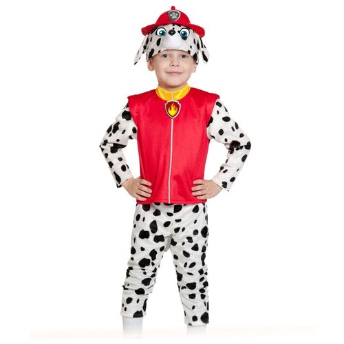 Карнавальный костюм «Маршалл», куртка, бриджи, маска, р. 28-30, рост 104-110 см (черный/красный/белый) - изображение №1
