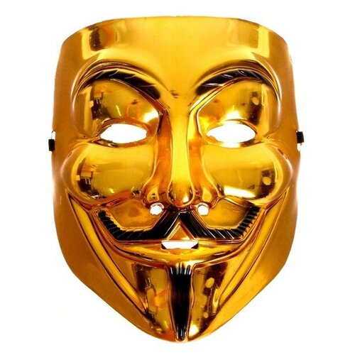 Карнавальная маска «Гай Фокс», цвет золото (золотистый) - изображение №1