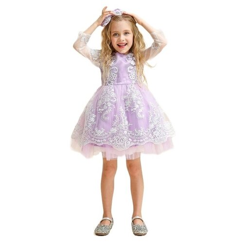 Платье нарядное, однотонное, фиолетовый (фиолетовый/сиреневый)