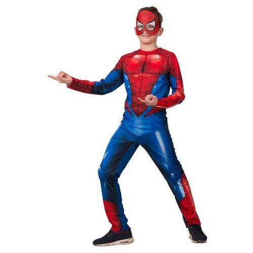 Карнавальный костюм "Человек Паук", куртка, брюки, маска, р.36, рост 146 см - изображение №1