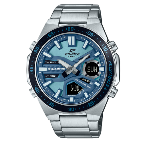 Наручные часы CASIO Edifice Наручные часы CASIO EFV-C110D-2B, серебряный, серый (серый/синий/голубой/серебристый)