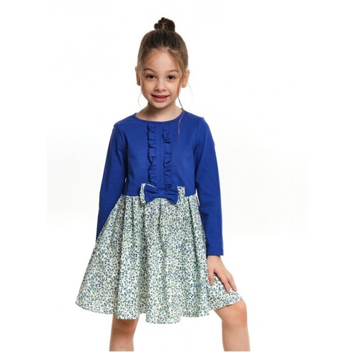 Платье Mini Maxi, хлопок, трикотаж, голубой - изображение №1