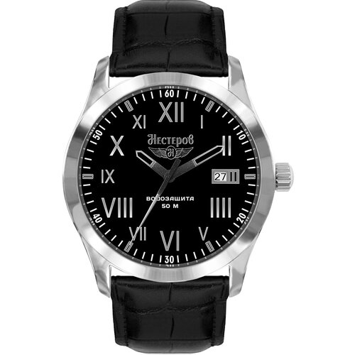 Наручные часы Нестеров H0959F02-03E, черный, серебряный (черный/серебристый/стальной) - изображение №1