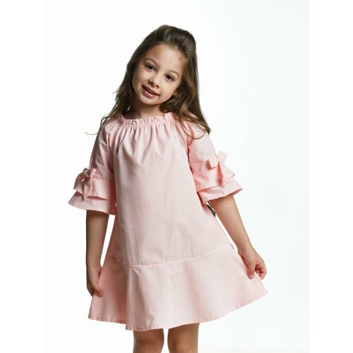 Платье Mini Maxi, хлопок, однотонное, розовый